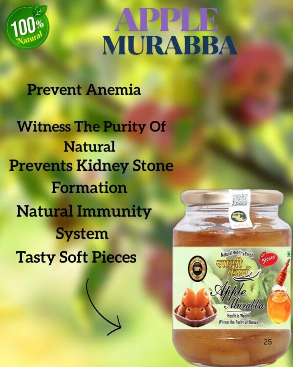 Homemade Organic Apple Murabba with "Raw Forest Honey" | Apple Murabba 450 GM Pack - Image 3